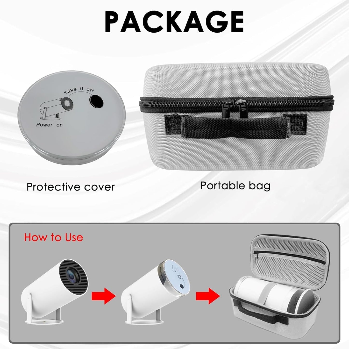 Projector Carrying Case + Lens Cap for HY300 and Hy300Plus Models (Only Carrying Case and Lens Cap)